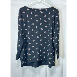J.‎ Jill Womens Large Paisley Black Long Sleeve Top